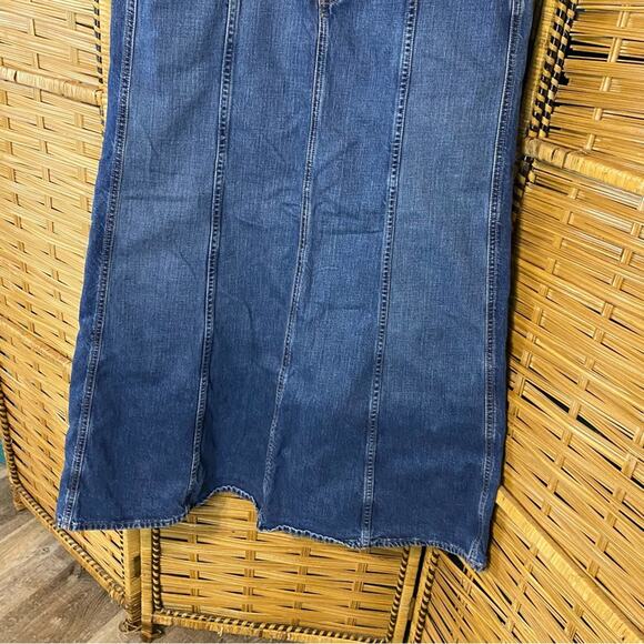 Vintage GAP Classic Blue Jean Skirt midi maxi bareback cotton flare modest 12 - Picture 3 of 8